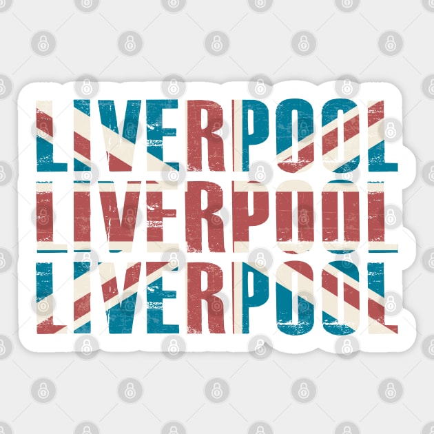 UK Proud - Liverpool Vintage Union Jack Sticker by FOOTBALL IS EVERYTHING